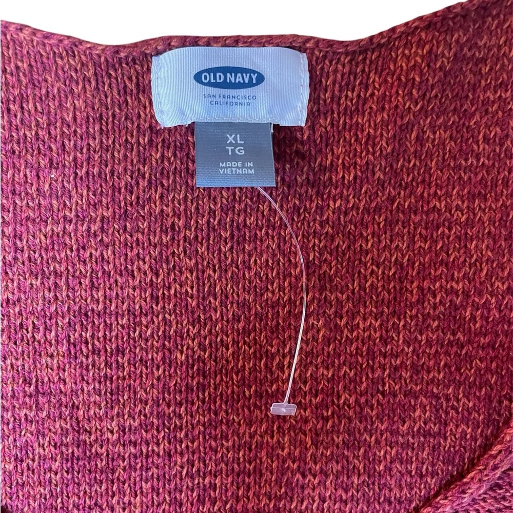 Old Navy Marled V-Neck Tunic Sweater – Size XL – Marled Red – 100% Cotton